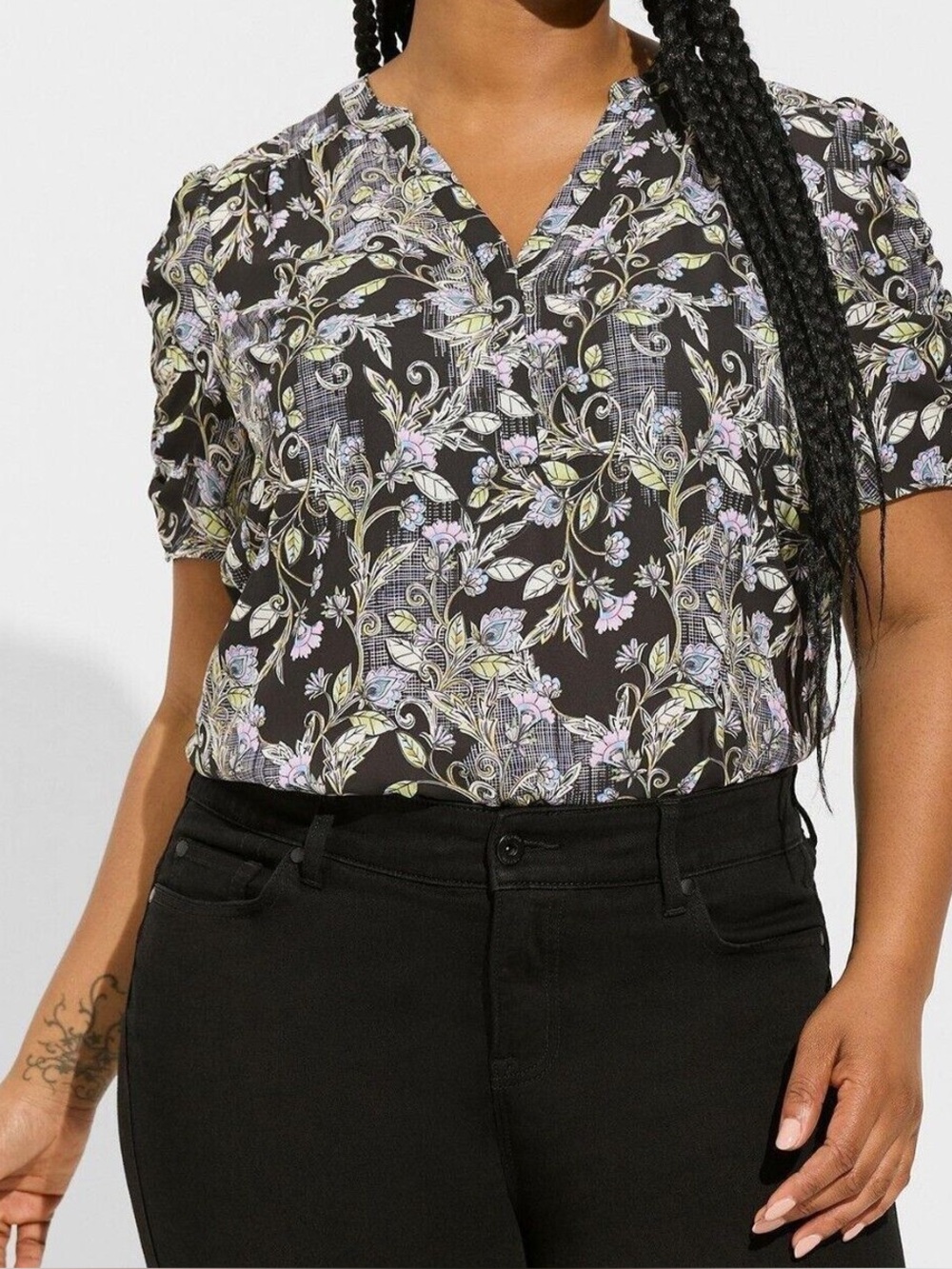 Torrid Floral Patterned Harper Blouse Size 3 (3X)
